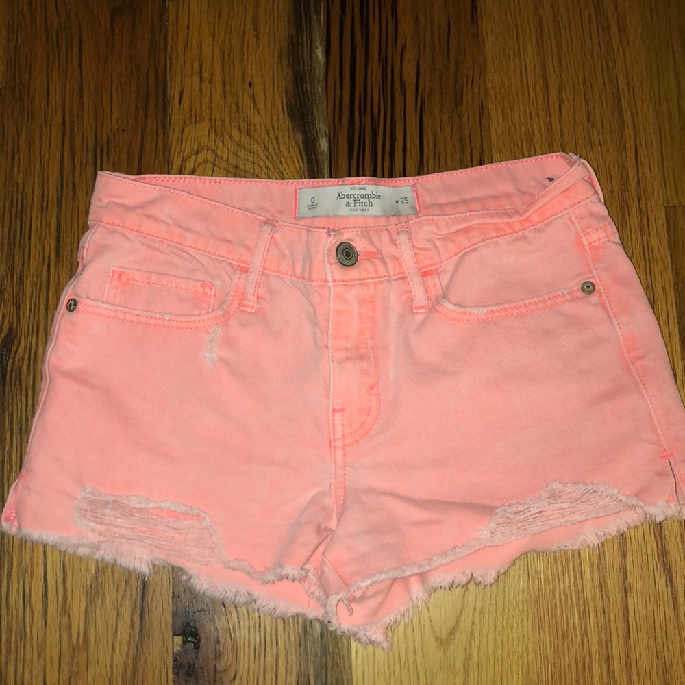 Abercrombie coral jean shorts